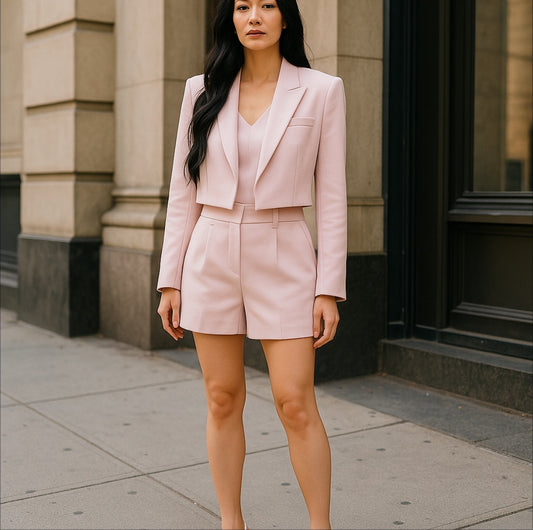 Charth Pink Cropped Blazer